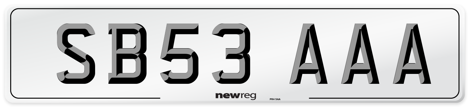 SB53 AAA Number Plate from New Reg